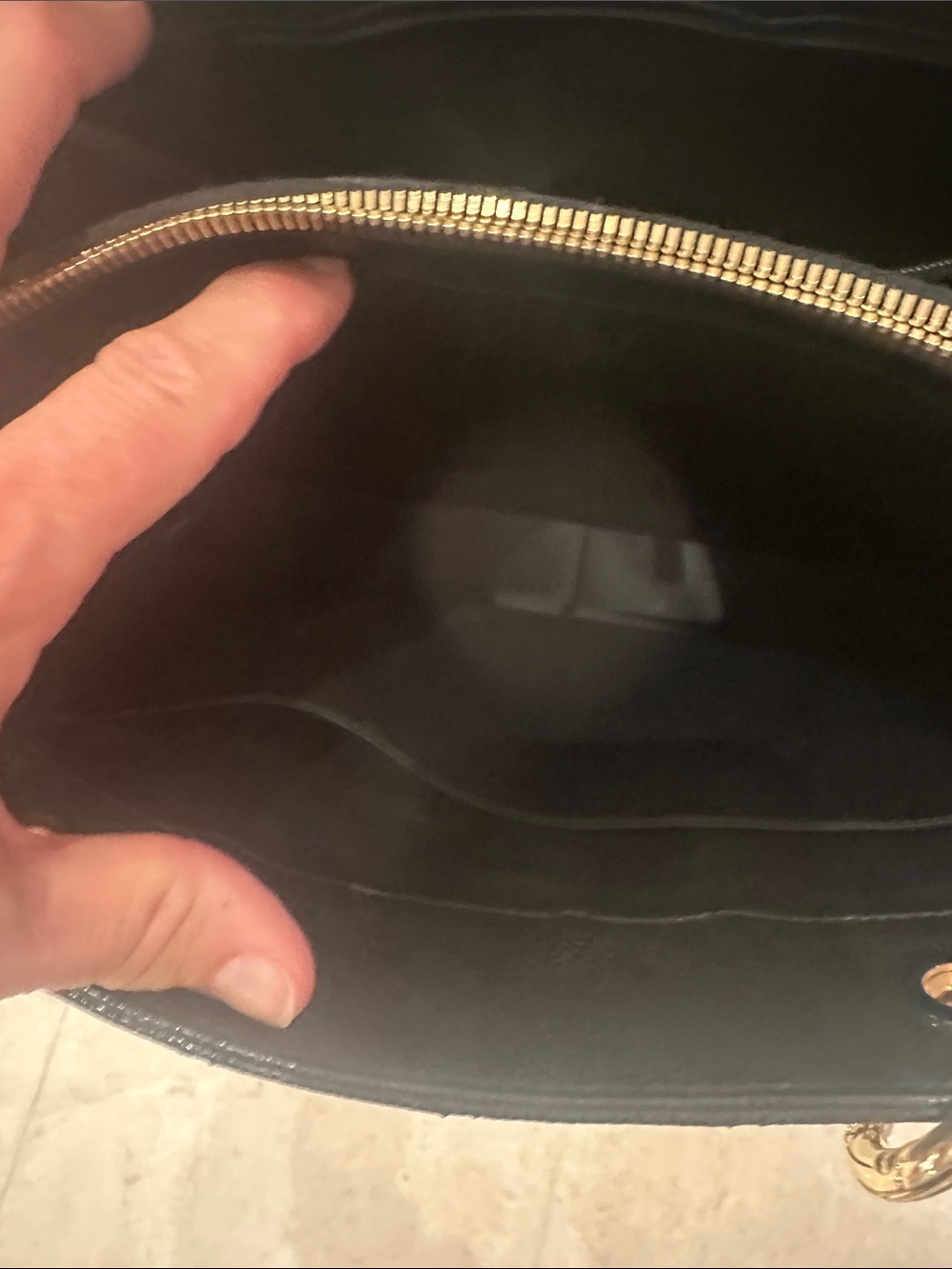 CHANEL Black Quilted Leather Shoulder Tote with Gold Chain Straps - Picture 9 of 13